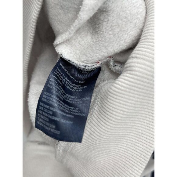 Vintage Boys Large Tommy Hilfiger All Over Logo Hoodie Sweatshirt - Picture 4 of 4